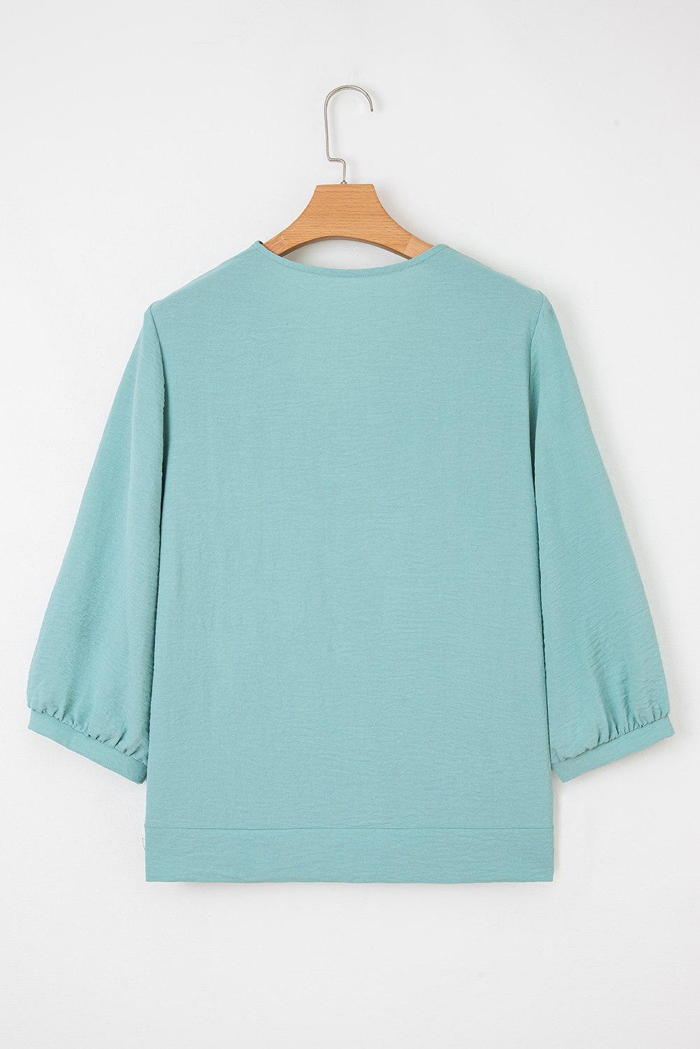 Sky Blue Frilled V Neck Bracelet Sleeve Shift Mini Dress - loveforevers