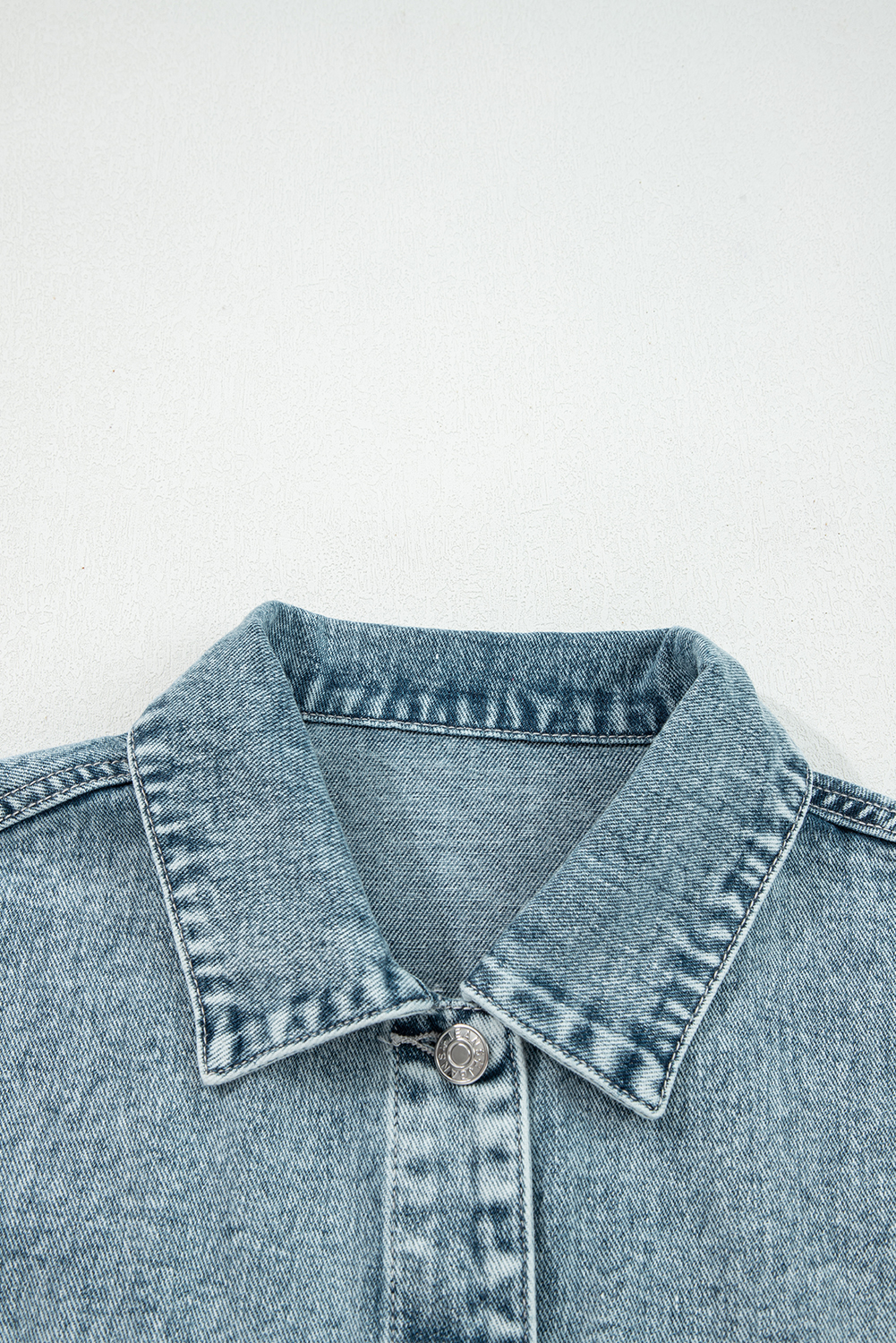 Myosotis Button Flap Pocket Frayed Detail Denim Vest - loveforevers