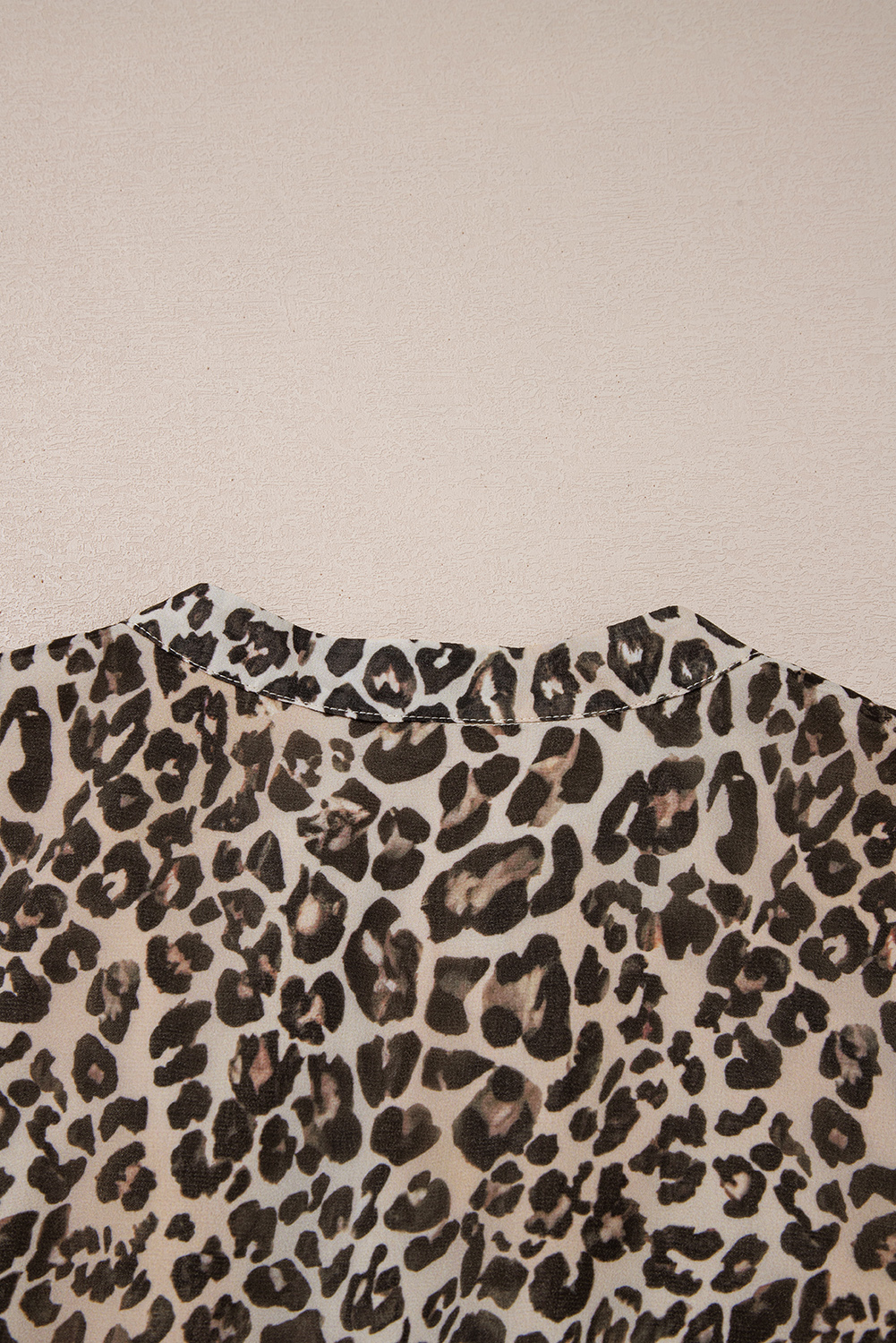 Khaki Leopard 3/4 Sleeve V Neck Swing Dress - loveforevers