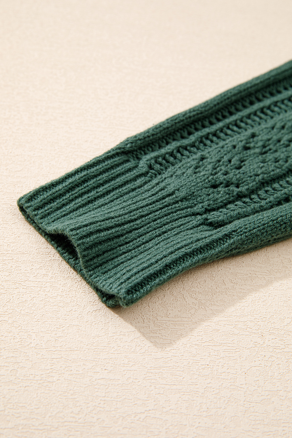 Dark Khaki Open Knit Drop Shoulder Sweater Cardigan - loveforevers