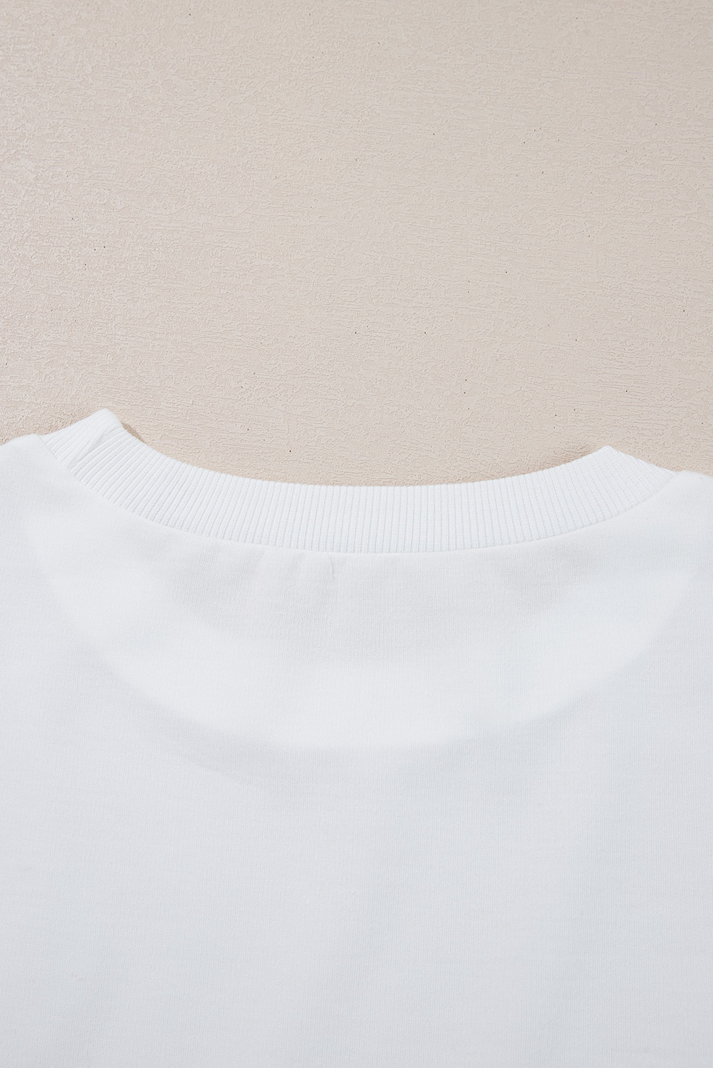 Beige Bow Valentine Drop Shoulder Loose Sweatshirt - loveforevers