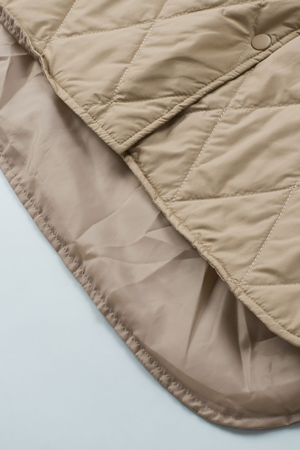 Green Quilted Snap Button Hooded Puffer Coat - loveforevers