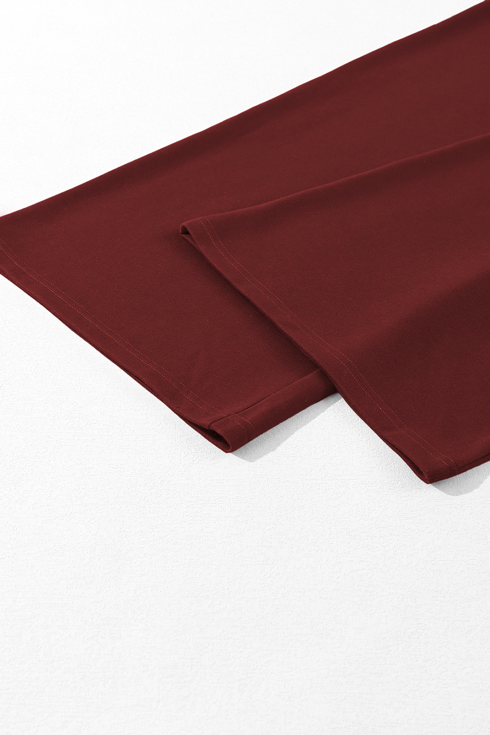 Burgundy Tied Elastic High Waist Pleated Detail Solid Sweatpants - loveforevers