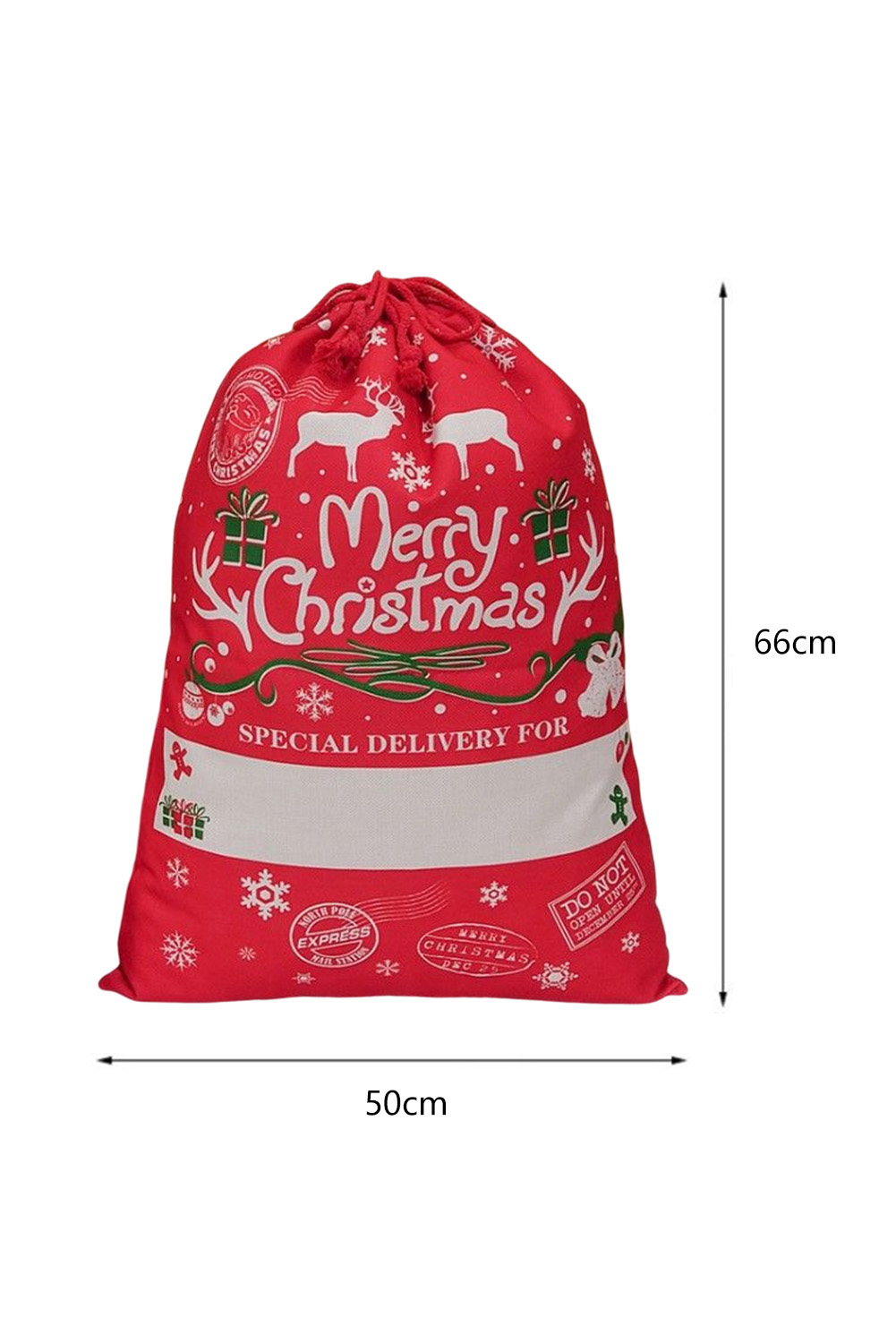 Fiery Red Christmas Drawstring Large Gift Bag 50*66cm - loveforevers