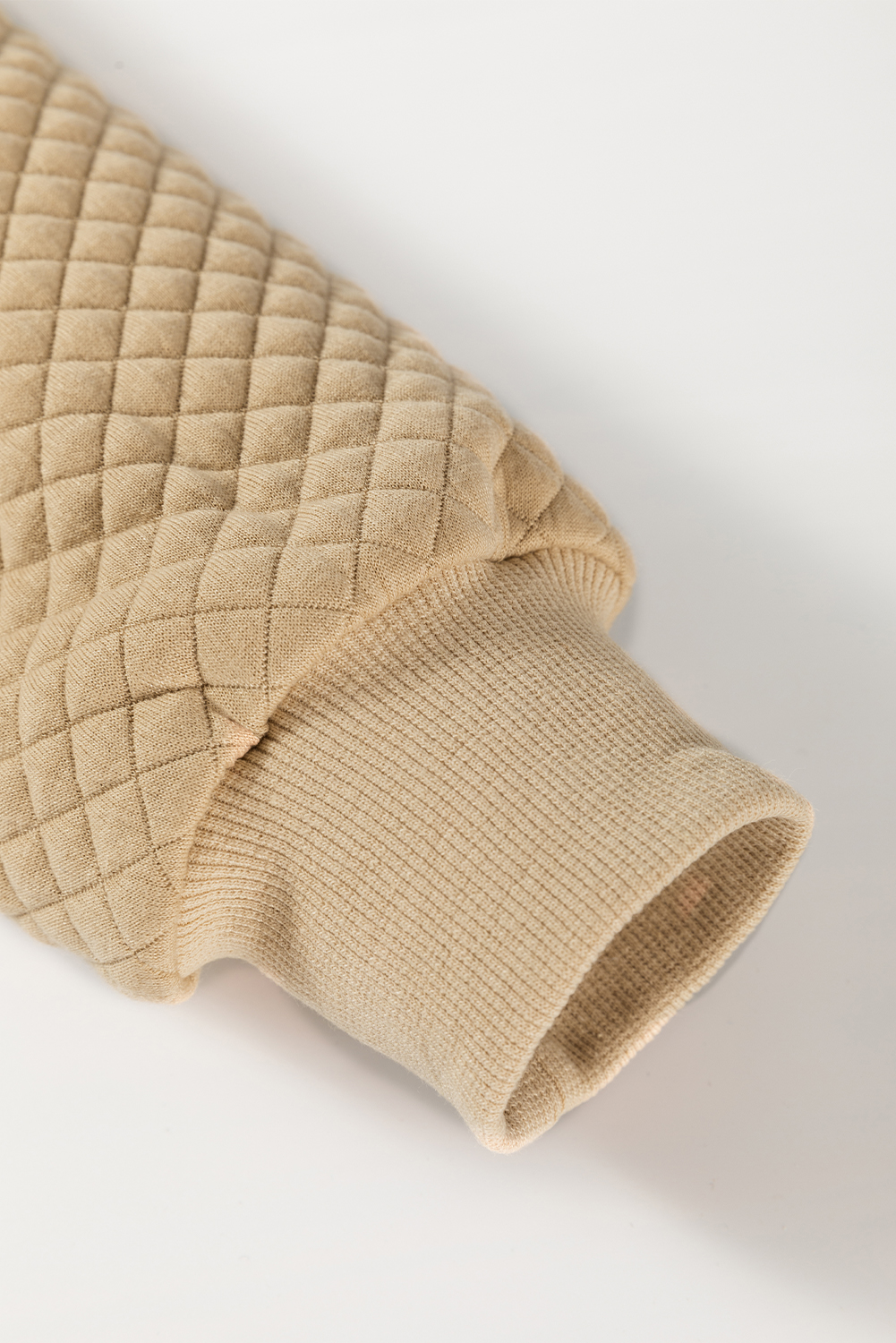 Pale Khaki Solid Geometric Textured Baseball Collar Jacket - loveforevers