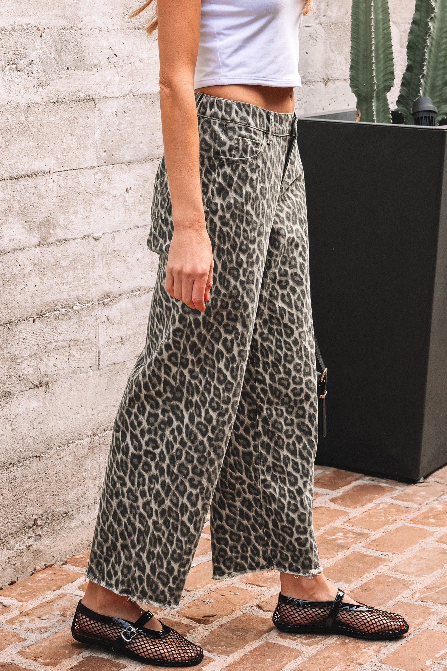 Yellow Leopard Straight Loose Leg Jeans - loveforevers