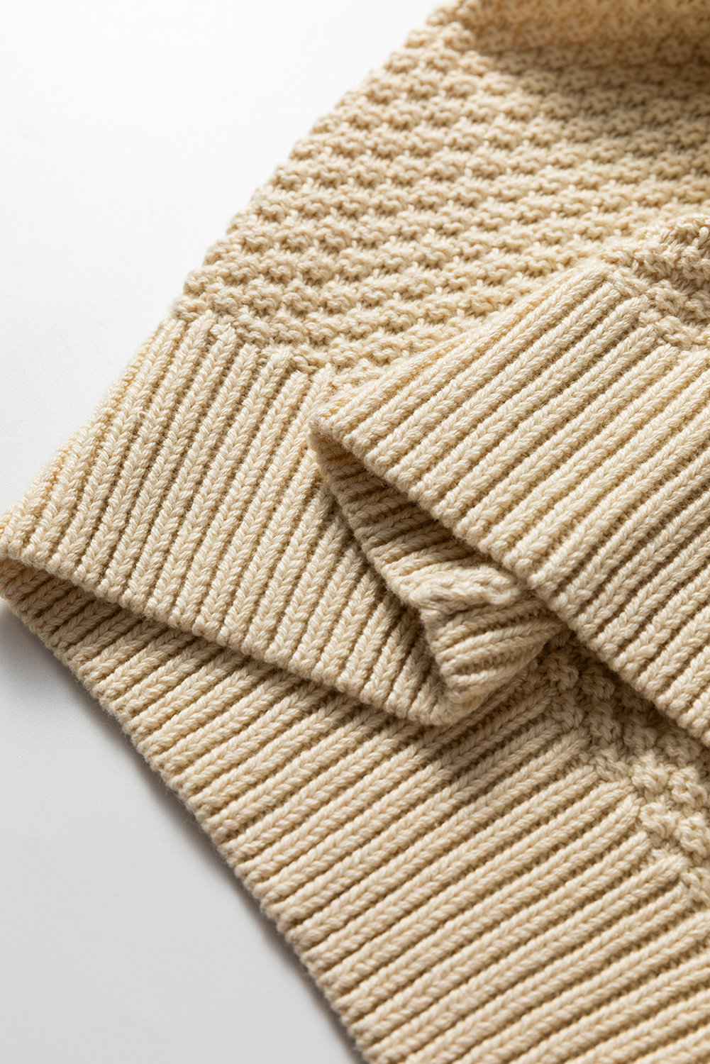 Beige Button Front Cropped Cardigan Sweater - loveforevers