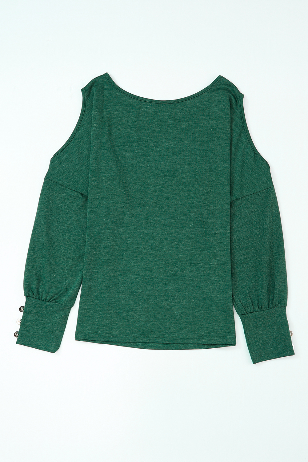 Black Asymmetrical Cut Out Buttoned Long Sleeve Top - loveforevers
