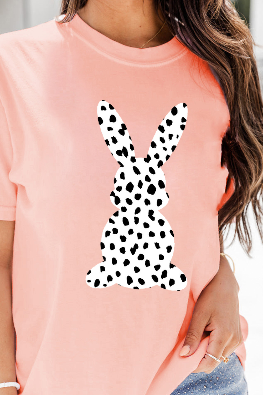 White Easter Egg Bow Bunny Ear Printed T Shirt - loveforevers