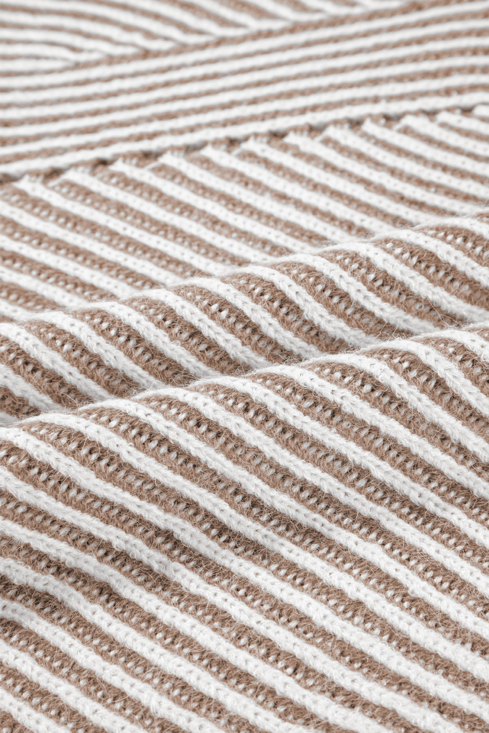 Coffee Striped Print Ribbed Knit Boat Neck Baggy Sweater - loveforevers