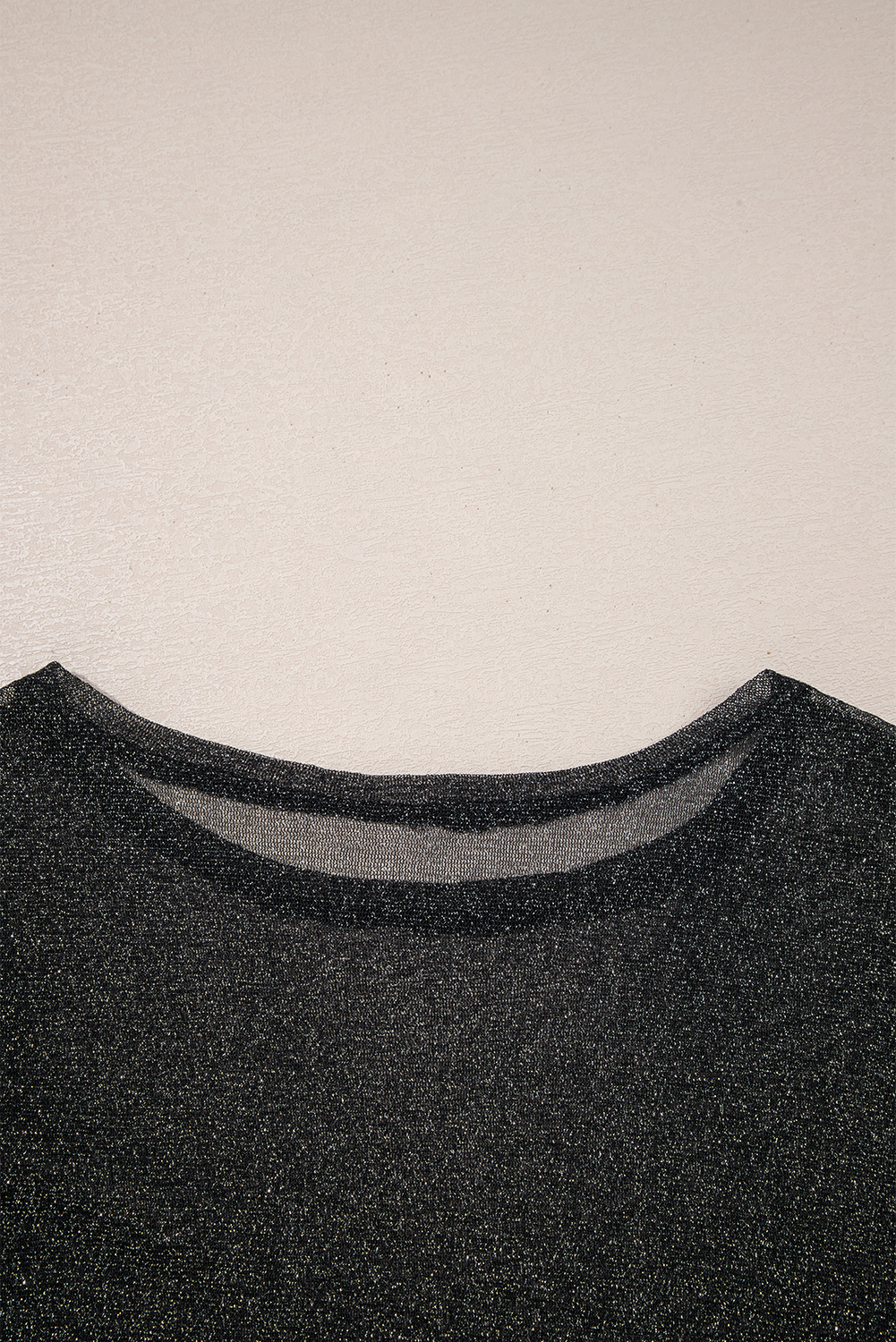 Black Metallic Glitter Mesh Long Sleeve Top - loveforevers
