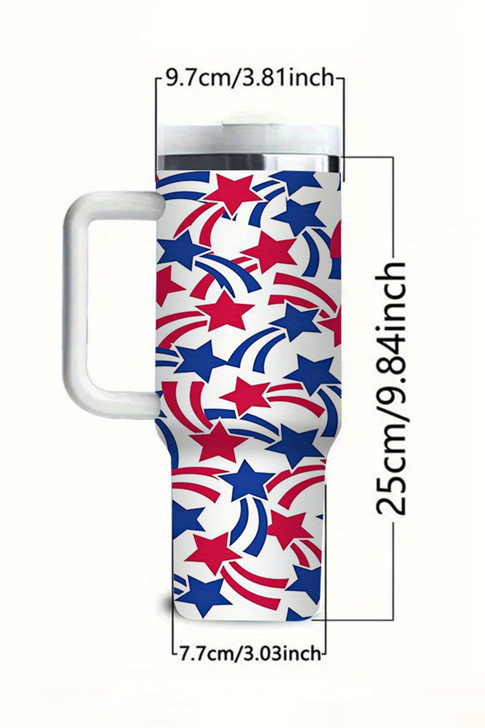 White American Stars Print Large Tumbler 40oz - loveforevers