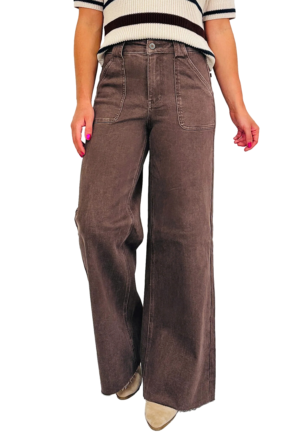 Dusk Blue Retro Washed Patch Pocket Loose Jeans - loveforevers