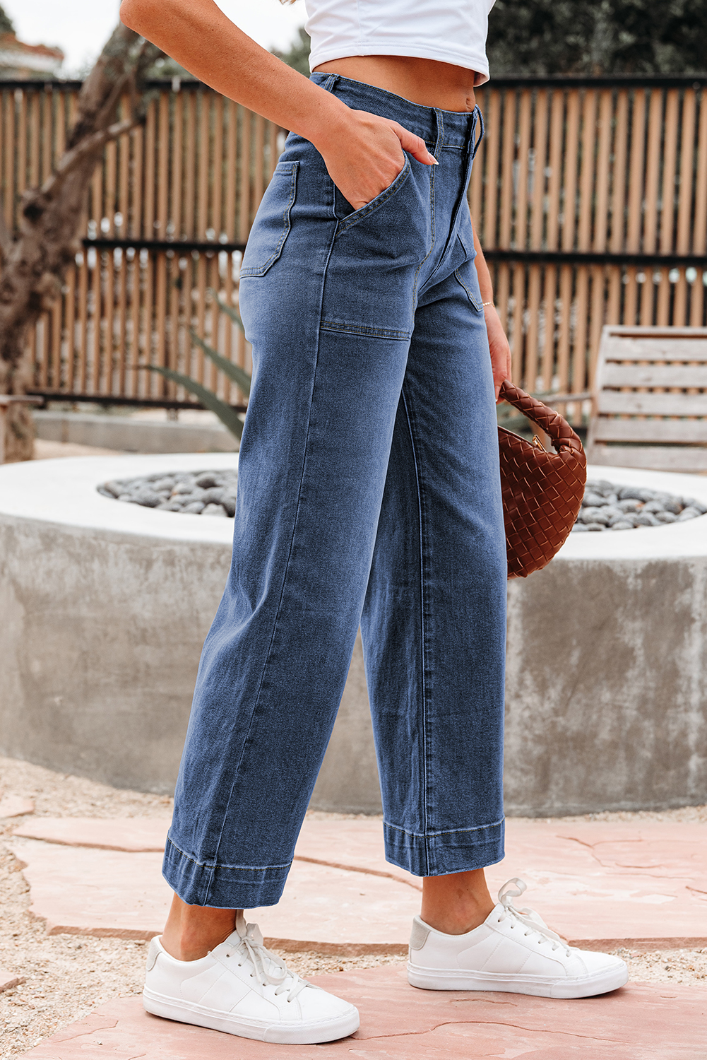 Breen Cropped High Rise Wide Leg Jeans - loveforevers
