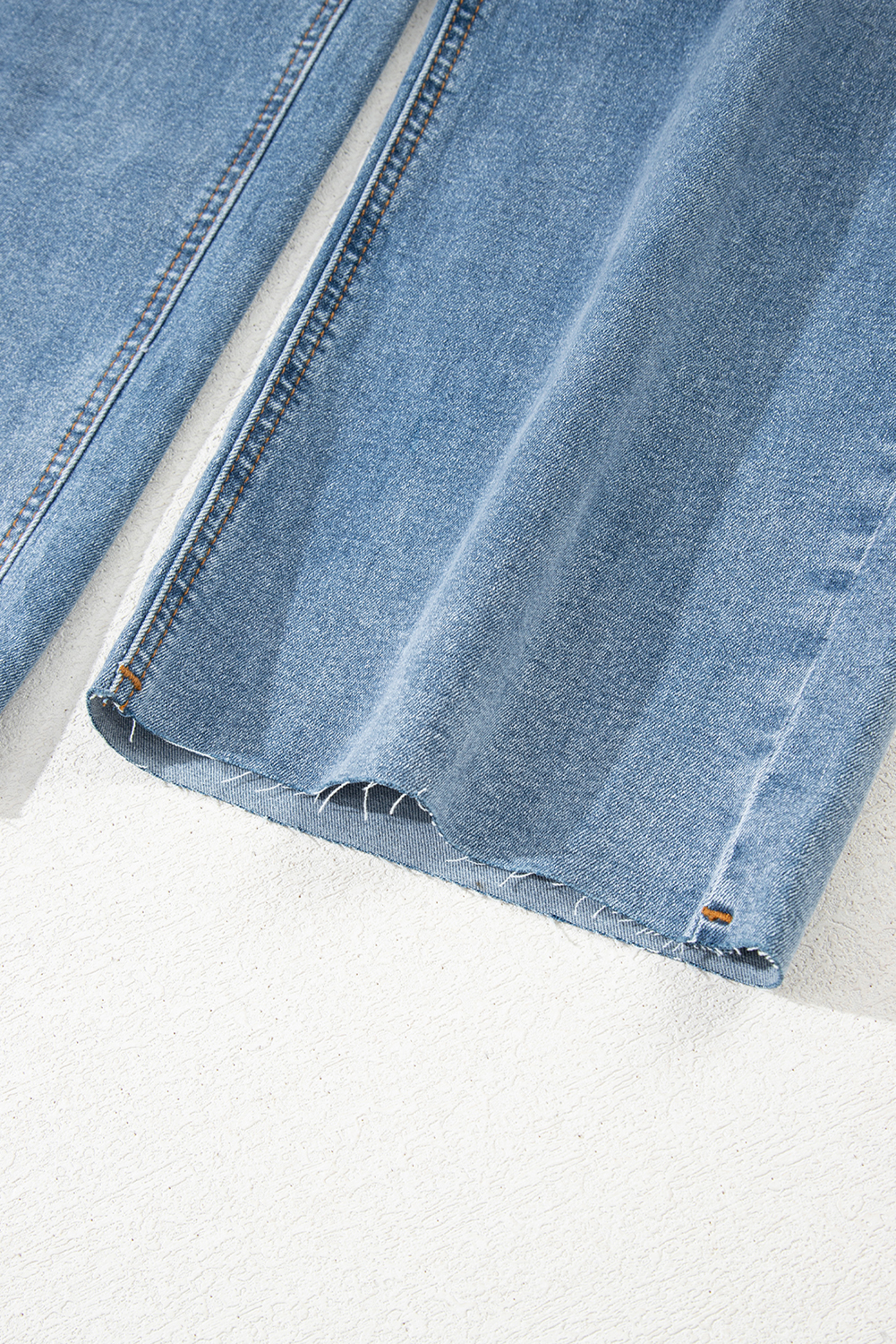 Blue Mid Rise Asymmetrical Waist Wide Leg Jeans - loveforevers