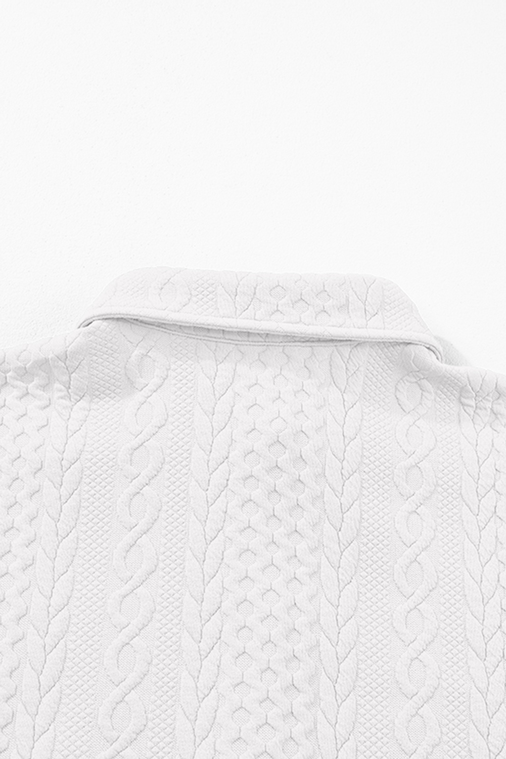 Sepia Rose Cable Texture Puff Sleeve Loose Shacket - loveforevers