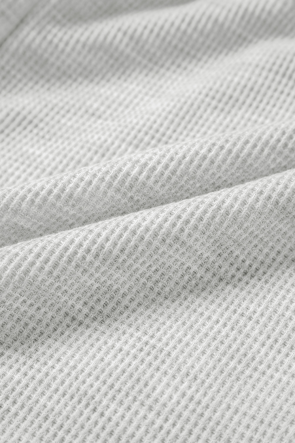 Light Grey Waffle Knit Sleeveless Buttoned Front Drawstring Elastic Waistband Romper - loveforevers