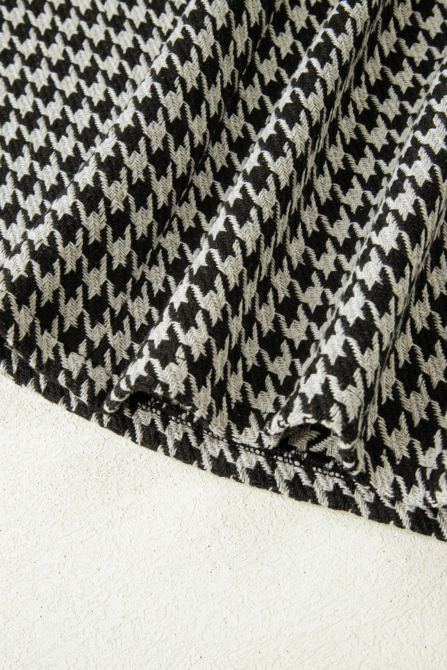 Khaki Houndstooth Print V Neck Sleeveless Mini Dress - loveforevers