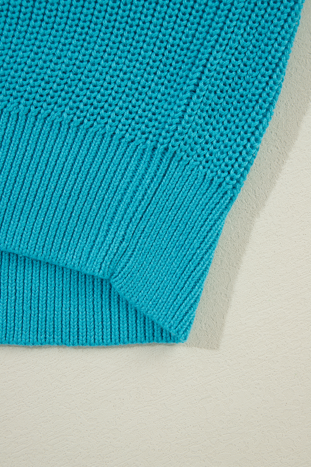 Turquoise Ruffled Eyelet Bubble Sleeve Sweater - loveforevers