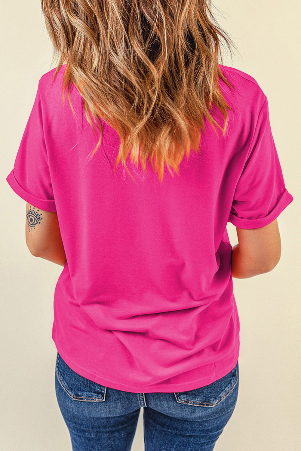 Khaki Casual Plain Crew Neck Tee - loveforevers