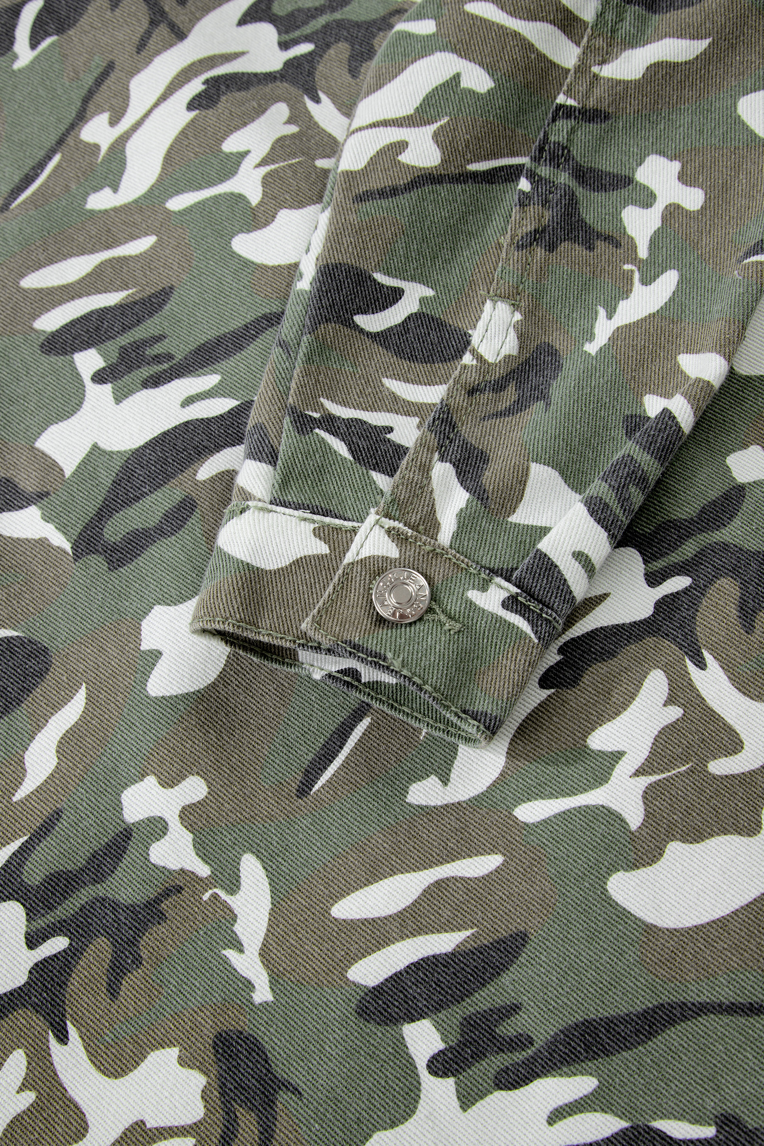 Green Camo Chest Pockets Loose Jean Jacket - loveforevers