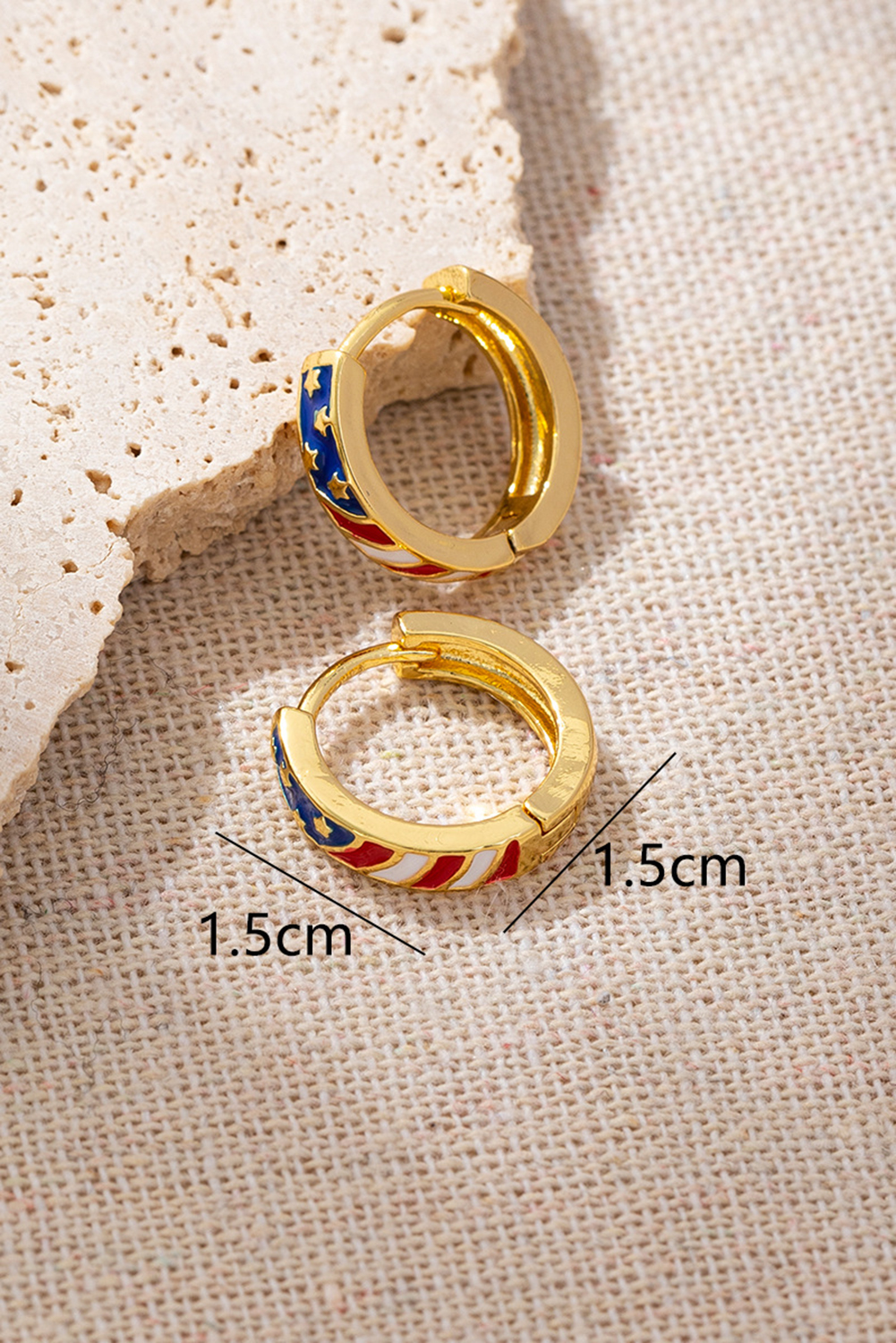 Gold American Flag Plated Alloy Hoop Earrings - loveforevers