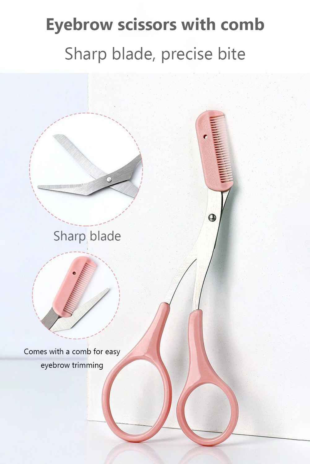 Light Pink 2pcs Eyebrow Trimming Tool Set - loveforevers