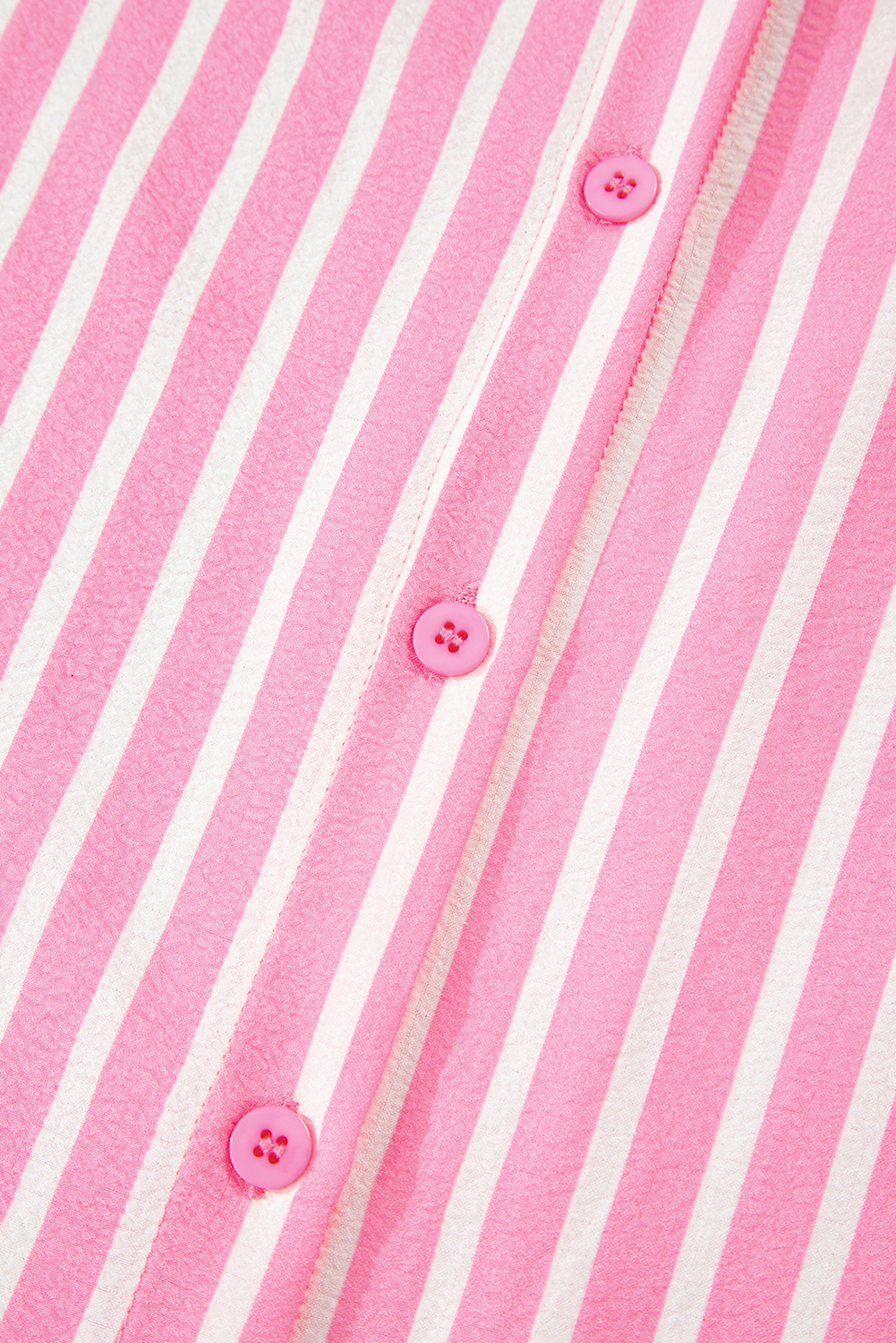 Pink Stripe Buttoned Front Long Sleeve Top and Pants 2 Piece Sleepwear - loveforevers