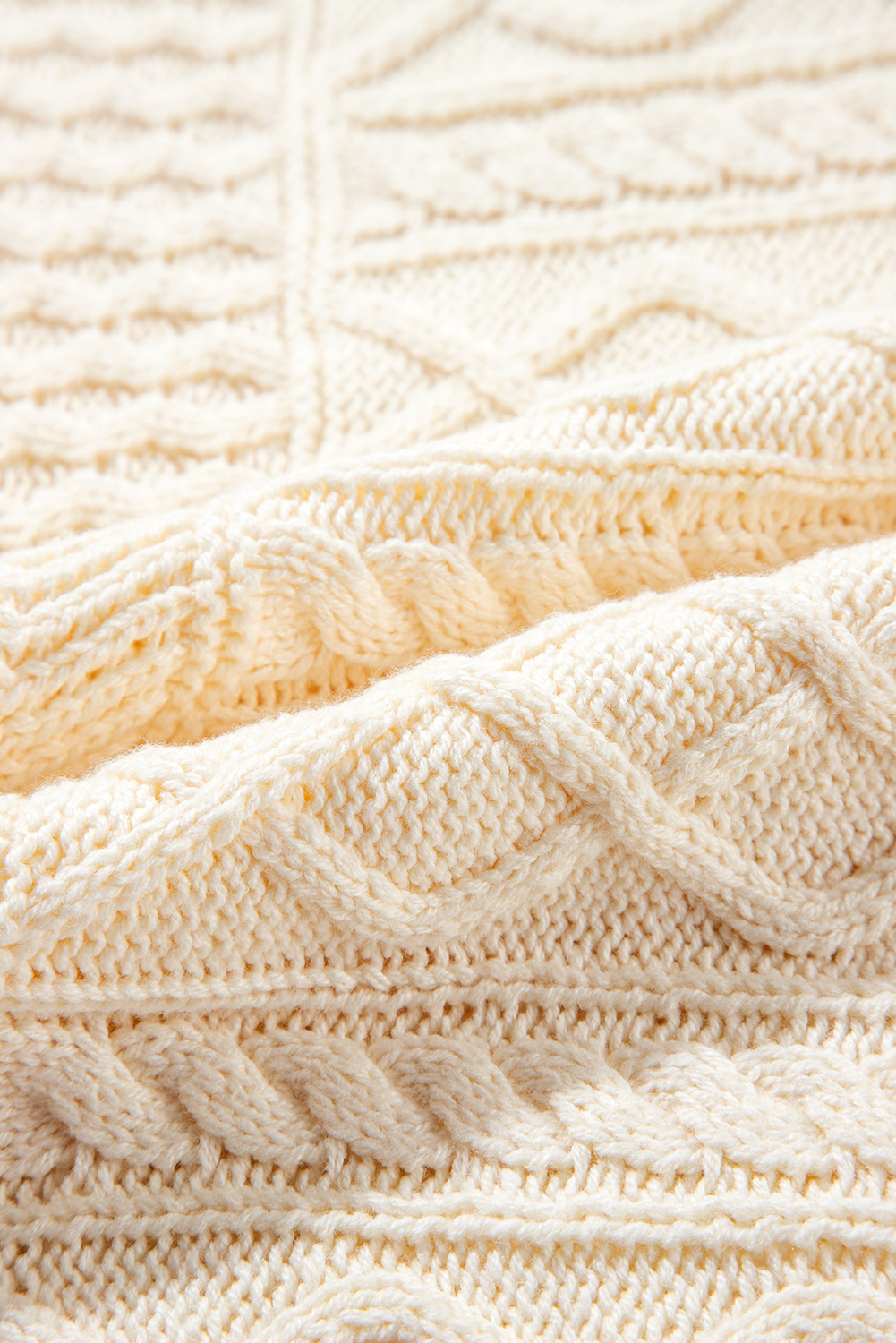 Beige Cable Knit Dolman Armholes Sweater Tank - loveforevers