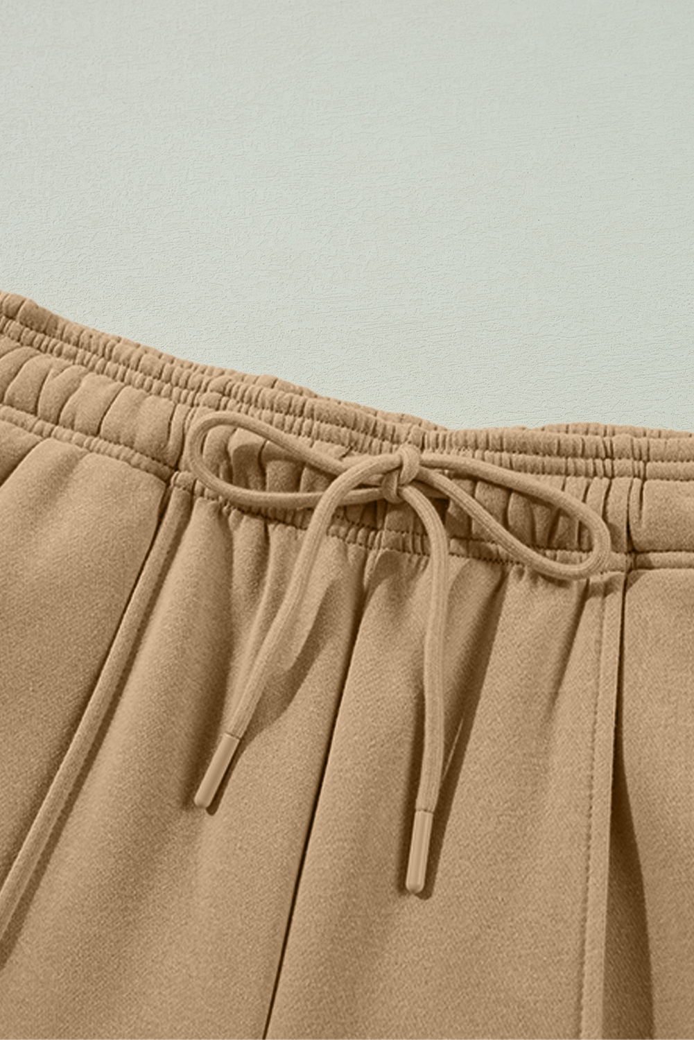 Smoke Gray Exposed Seam Drawstring Elastic Waistband Wide Leg Pants - loveforevers