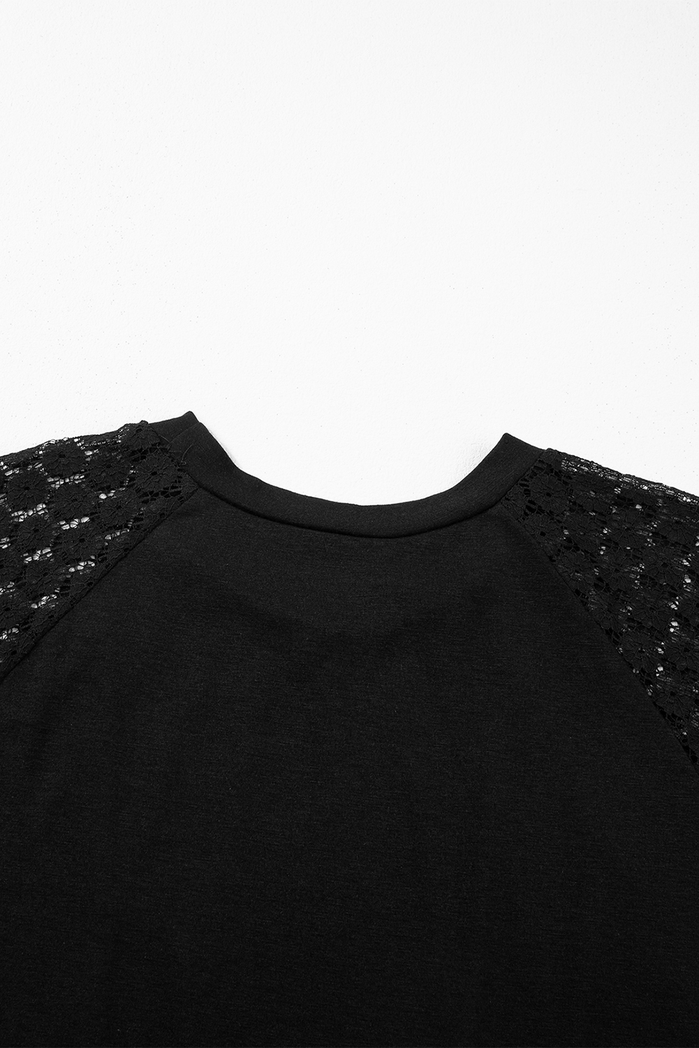 Navy Blue Contrast Lace Raglan Sleeve Pleated Detail Shift Dress - loveforevers