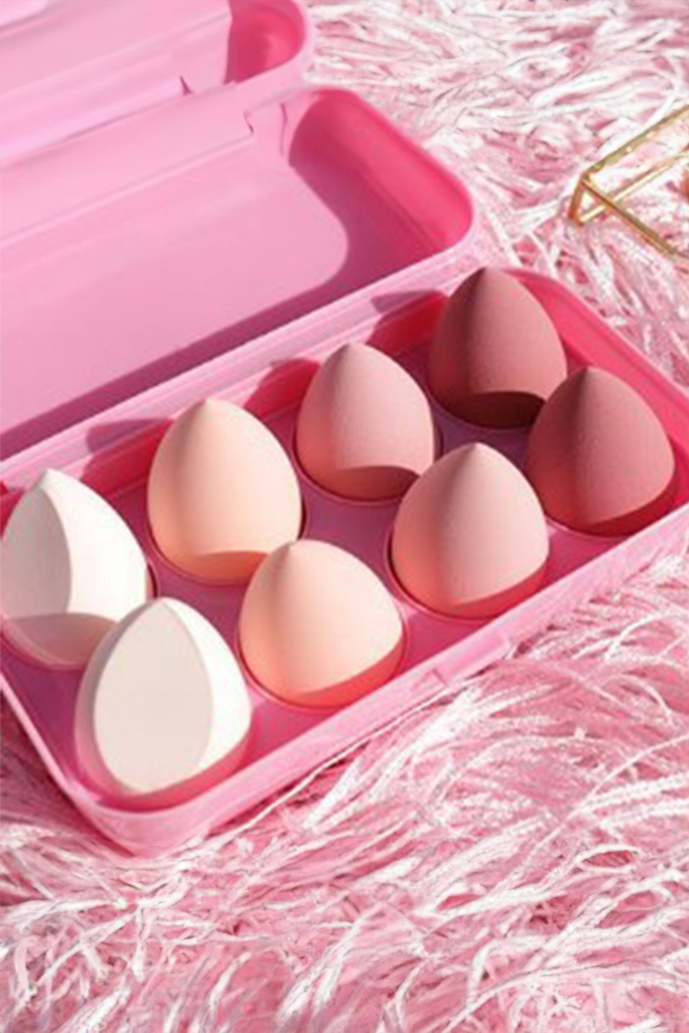 Peach Blossom 4pcs Water Drop Shape Makeup Sponge - loveforevers