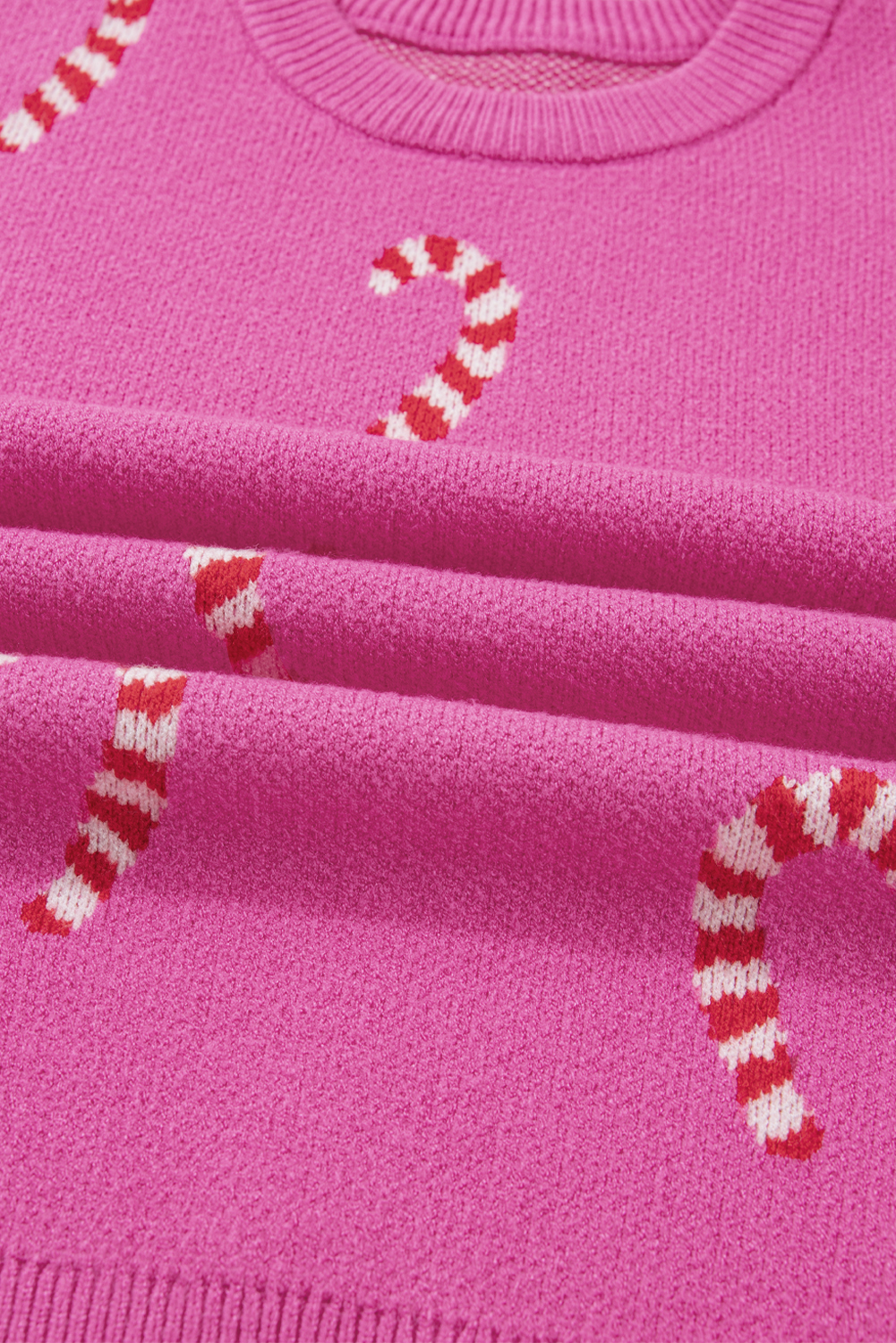 Dark Green Christmas Candy Cane Holiday Drop Shoulder Sweater - loveforevers