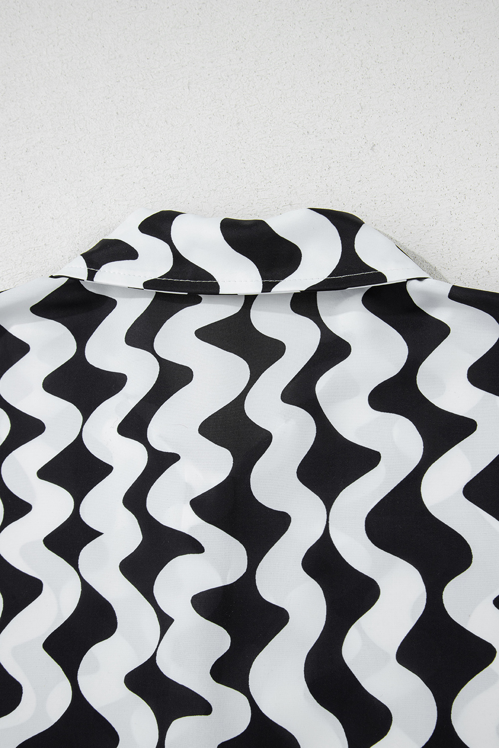 Black Stripe Bowknot Ricrac Print V Neck Low Back Cut One Piece Swimsuit - loveforevers