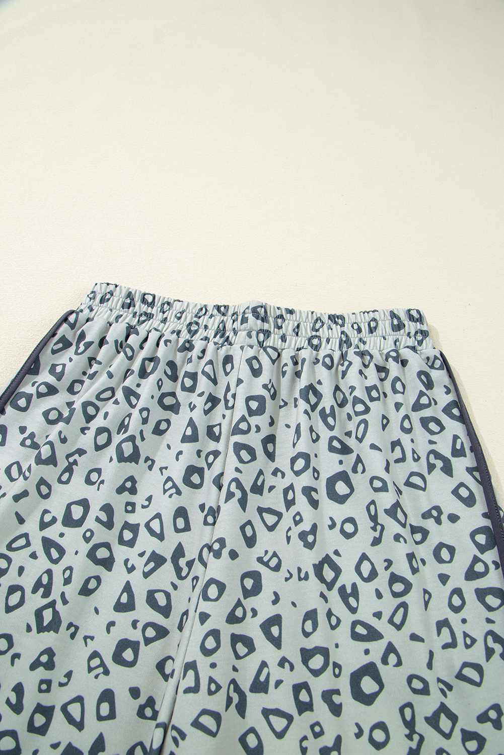 Gray Leopard High Waist Side Bow Straight Leg - loveforevers
