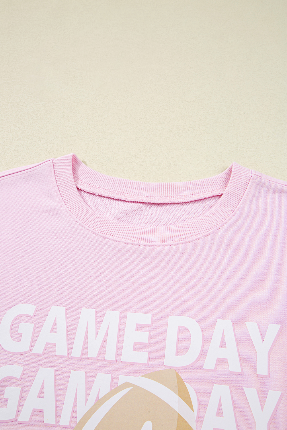 Pink GAME DAY Football Rugby Print Casual Sweatshirt - loveforevers