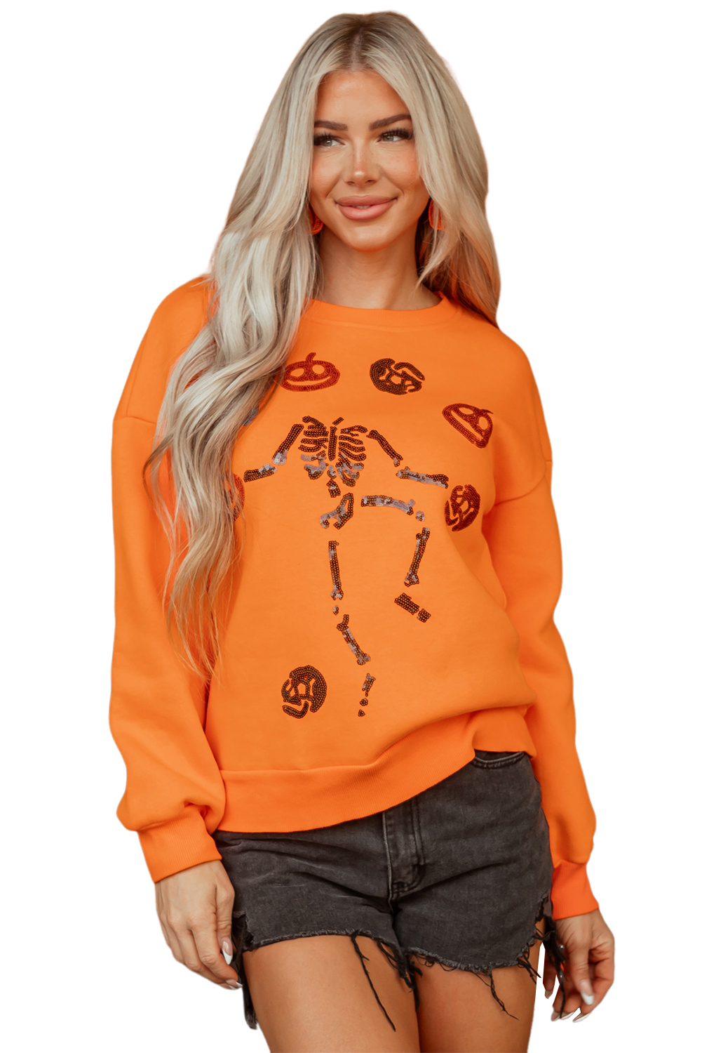 Carrot Dancing Critters Sequin Halloween Crewneck Sweatshirt - loveforevers