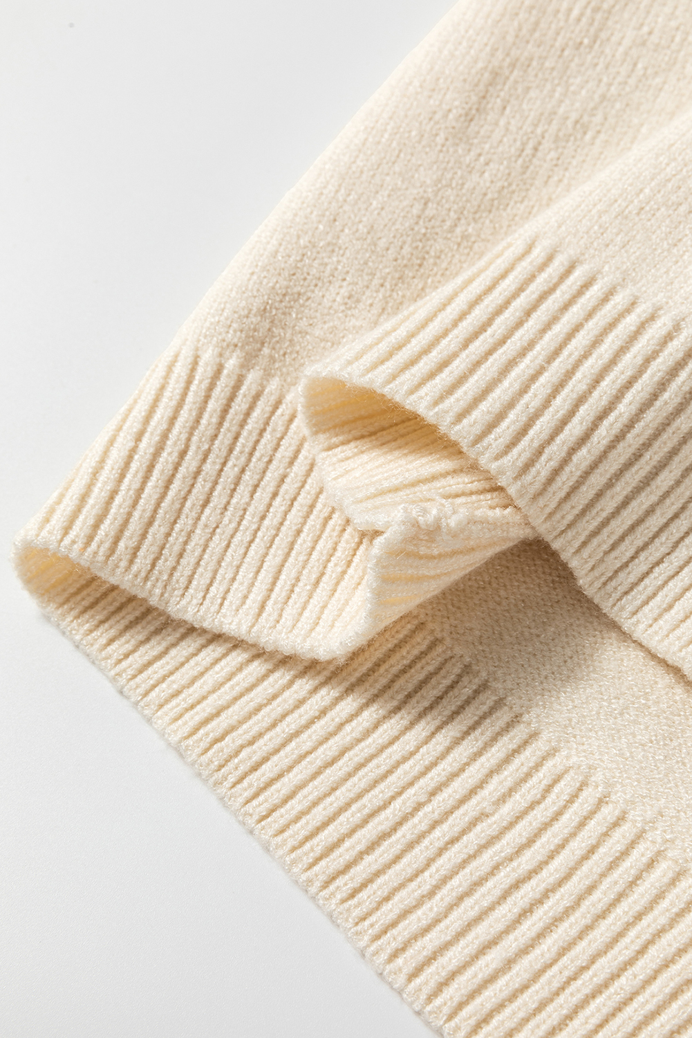 Apricot Pleated Sleeve Hollow Detail Button Sweater Cardigan - loveforevers