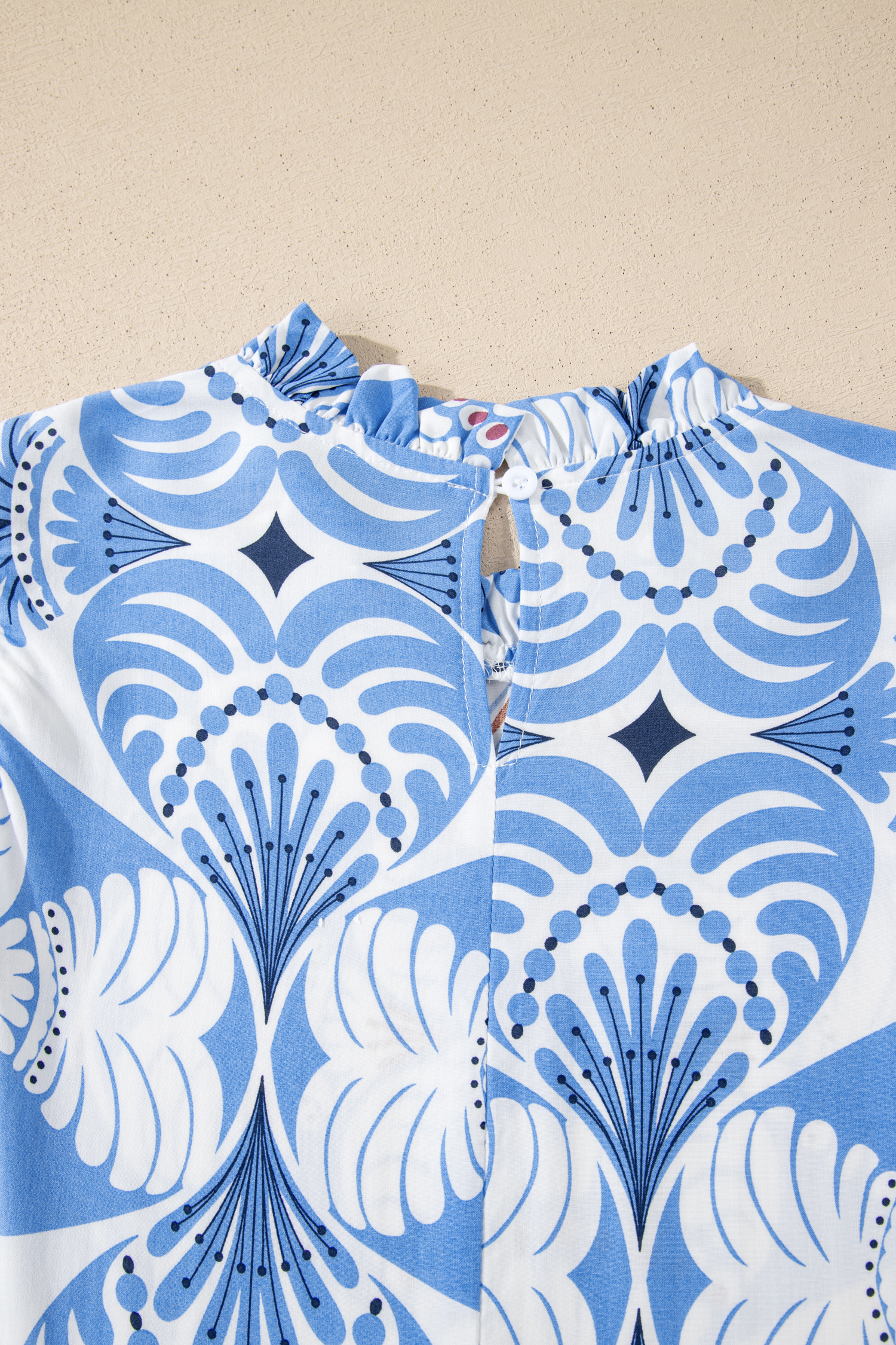 Sky Blue Tropical Botanic Print Flutter Sleeve Vacation Long Dress - loveforevers