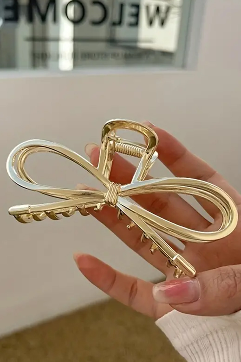 Gold Bowknot Shape Claw Clip - loveforevers