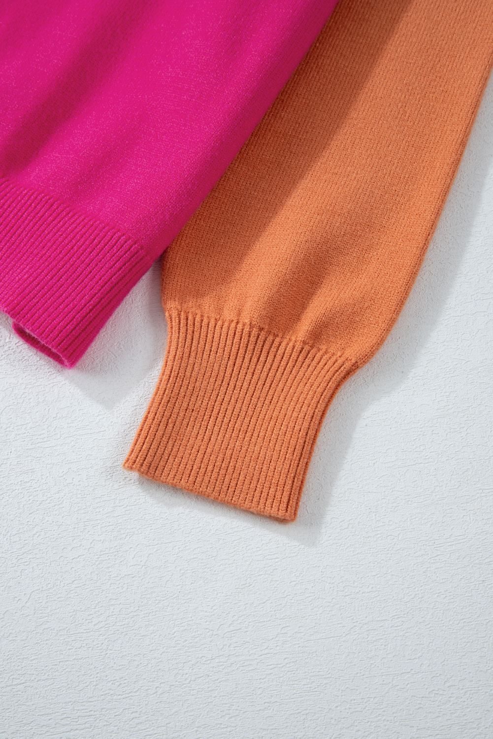 Bonbon Three Tone Contrast Round Neck Loose Sweater - loveforevers