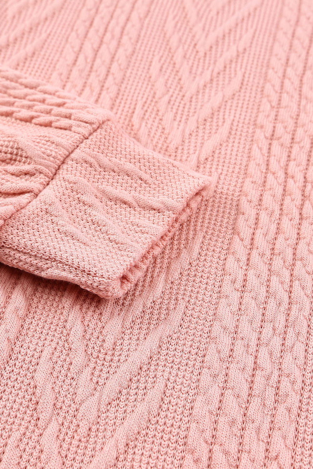 Pink Leopard Sequin Splicing Sleeves Textured Knit Top - loveforevers