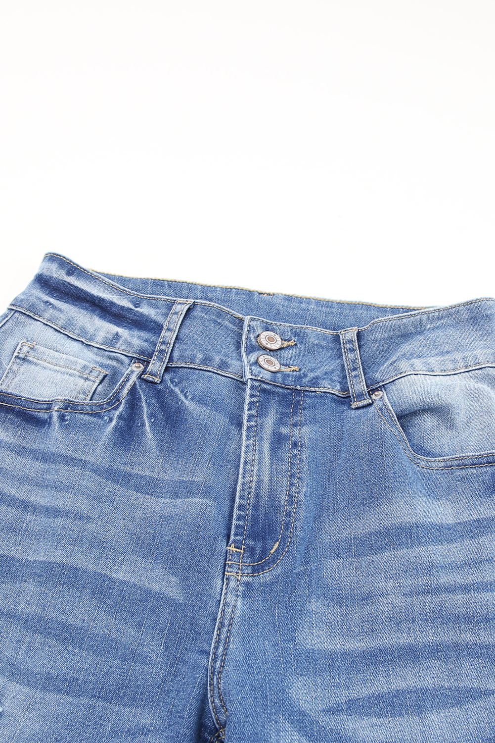 High Waist Distressed Straight Leg Jeans - loveforevers