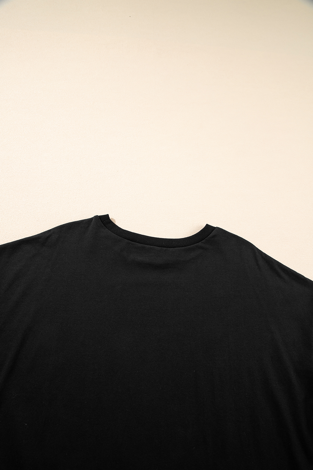 Black Loose Half Sleeve Hi Low Hem T Shirt - loveforevers