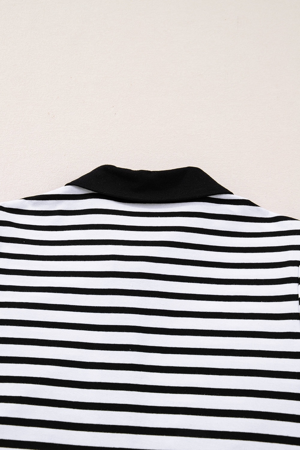 White Stripe Buttoned Front Collared Long Sleeve T Shirt Dress with Pockets - loveforevers