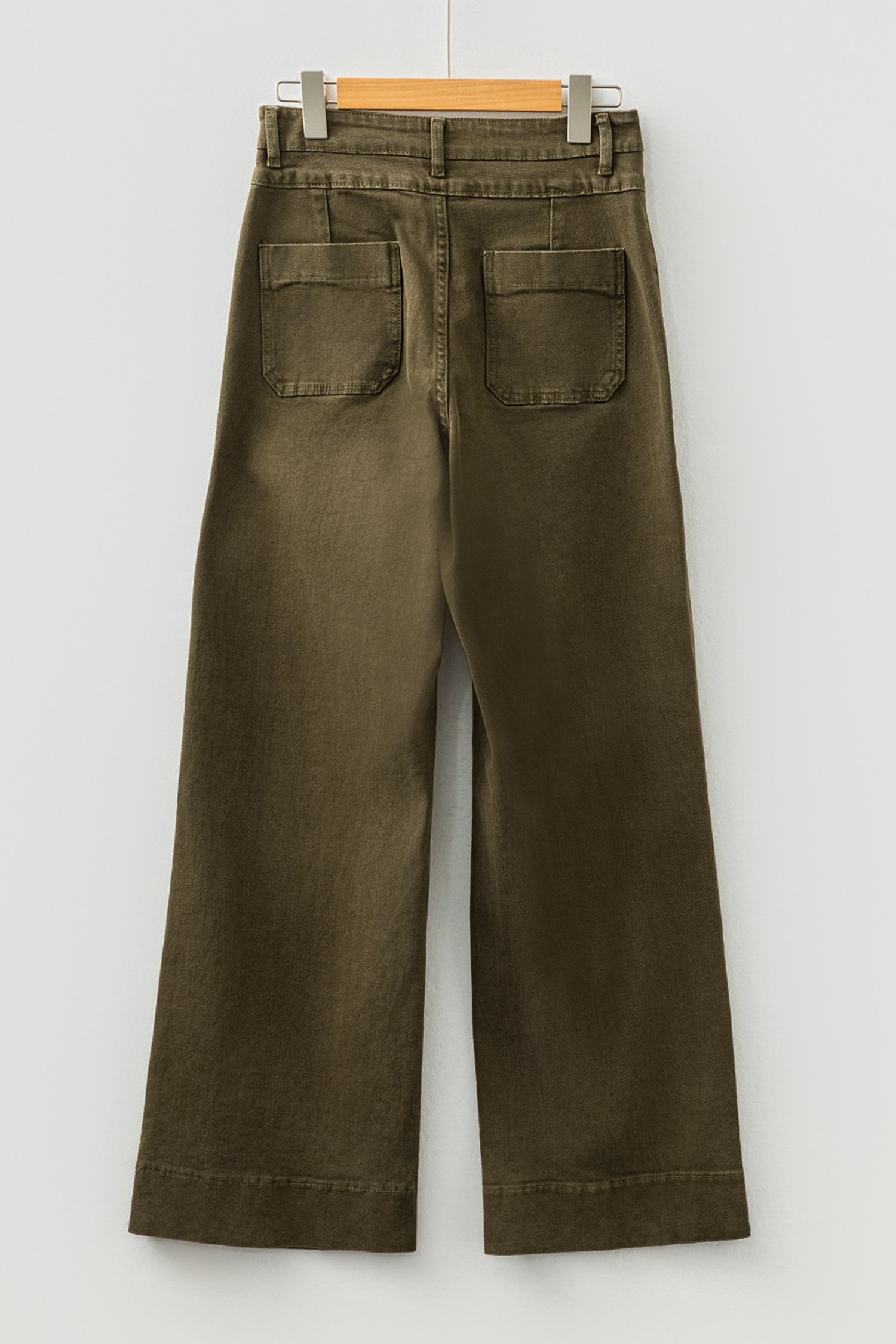 Jungle Green Double Waistband Loose Straight Jeans - loveforevers