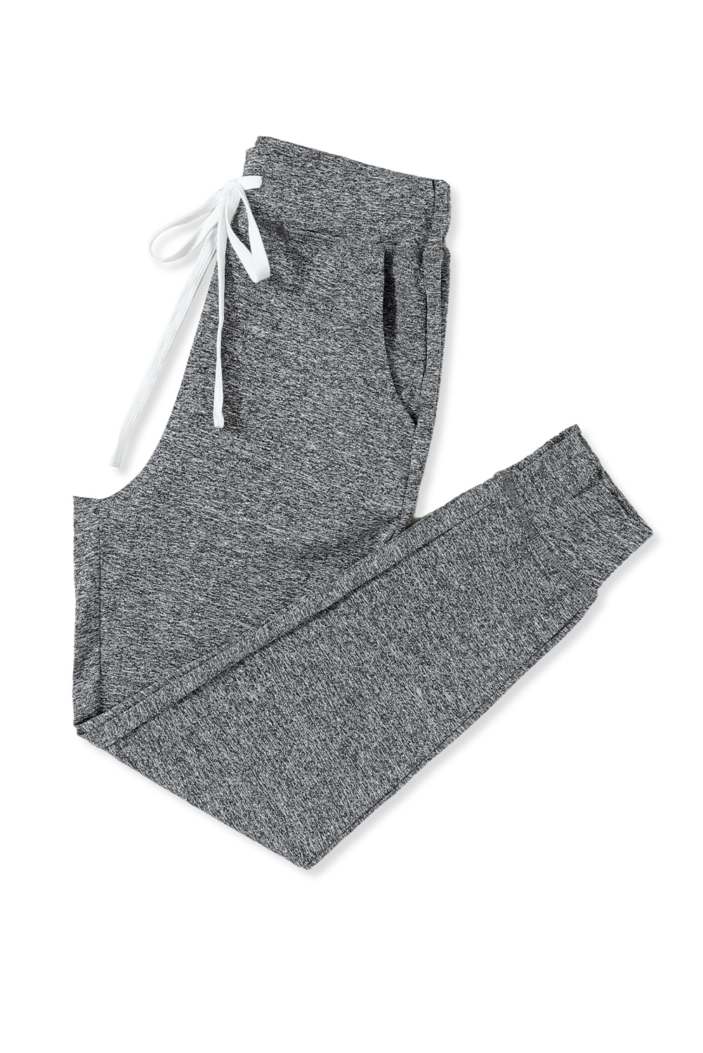 Black Drawstring Elastic Waistband Pocketed Joggers - loveforevers