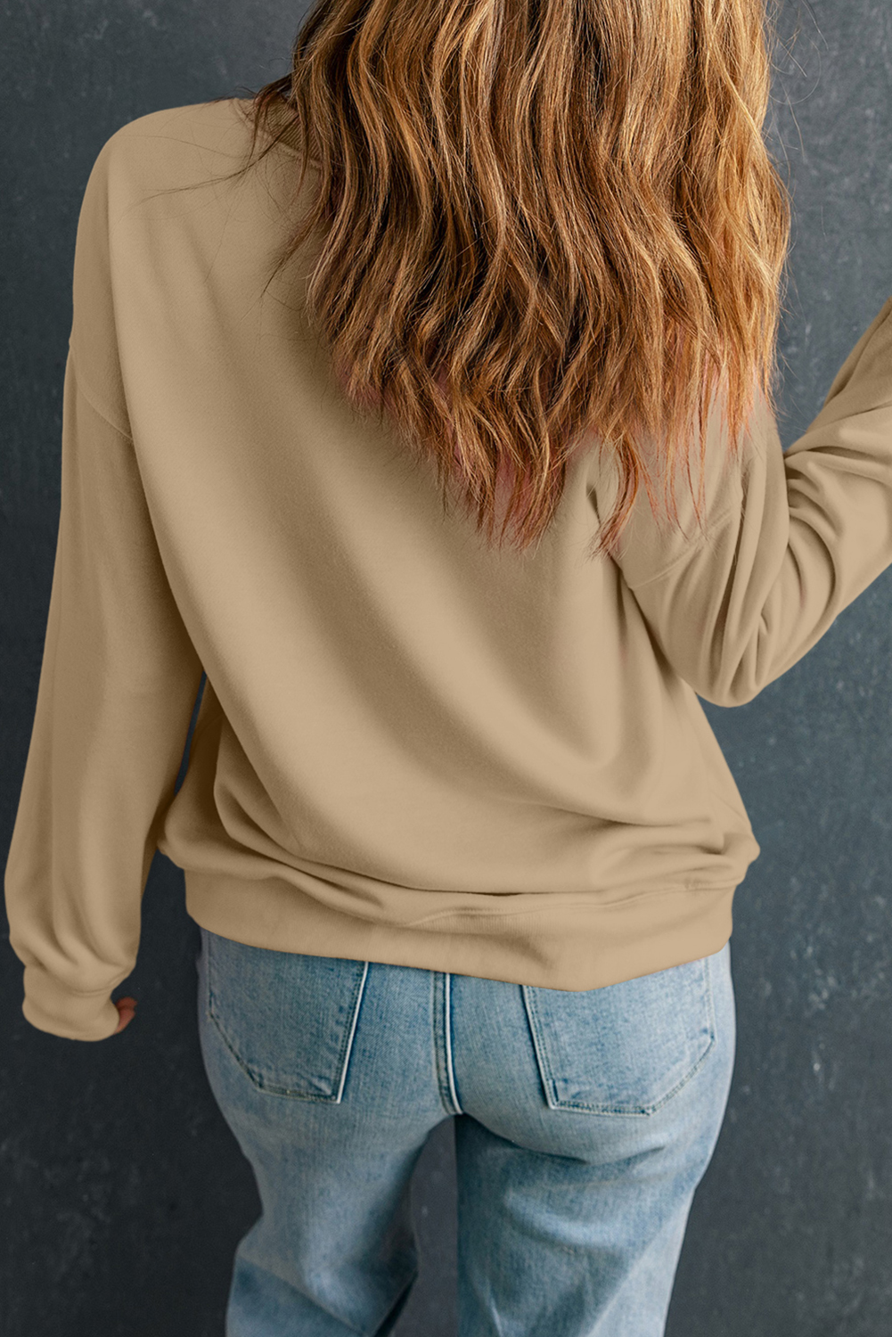 Khaki Thankful Fall Vibe Graphic Thanksgiving Sweatshirt - loveforevers