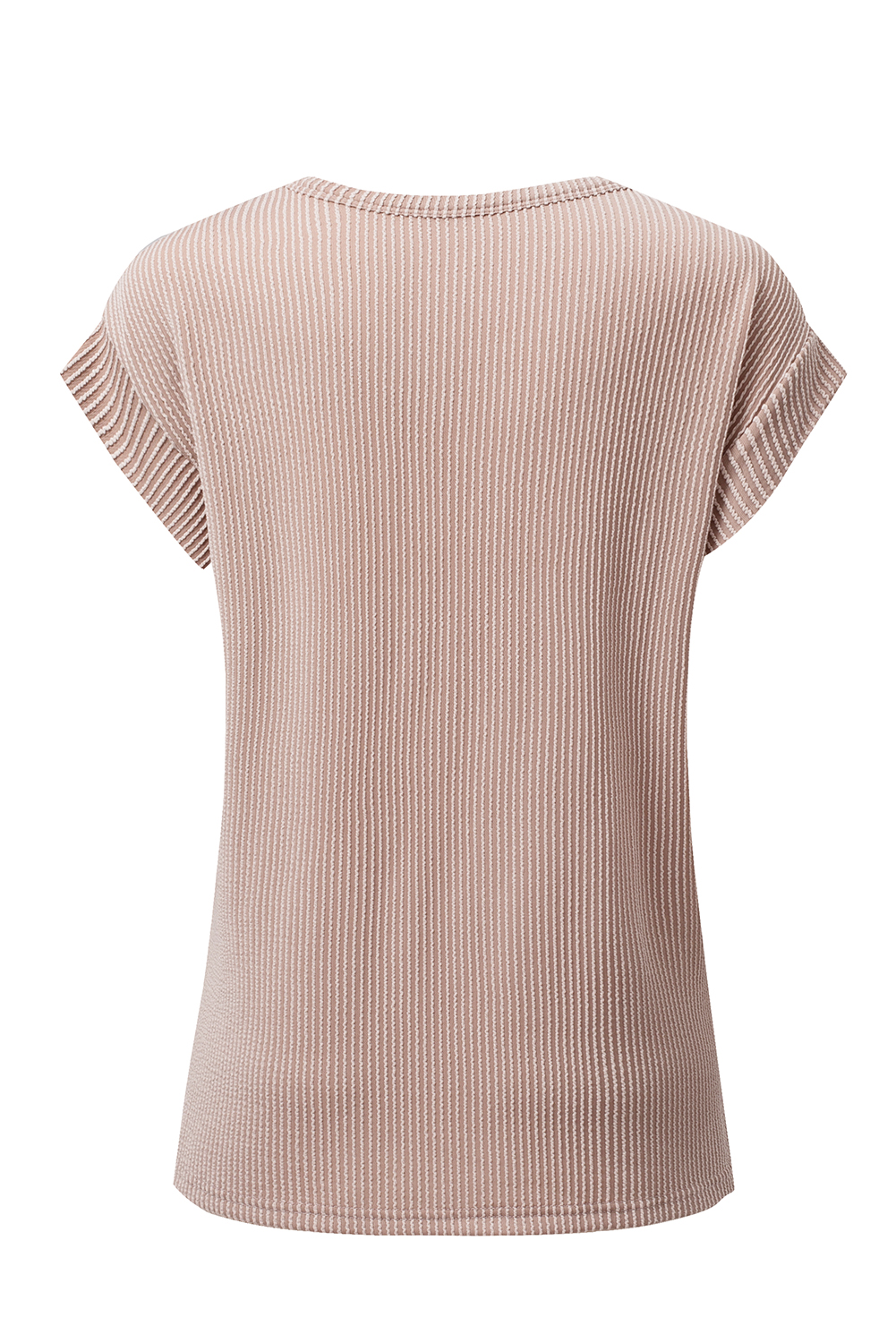 Gray Twisted Rib Wide Sleeve Crew Neck T Shirt - loveforevers
