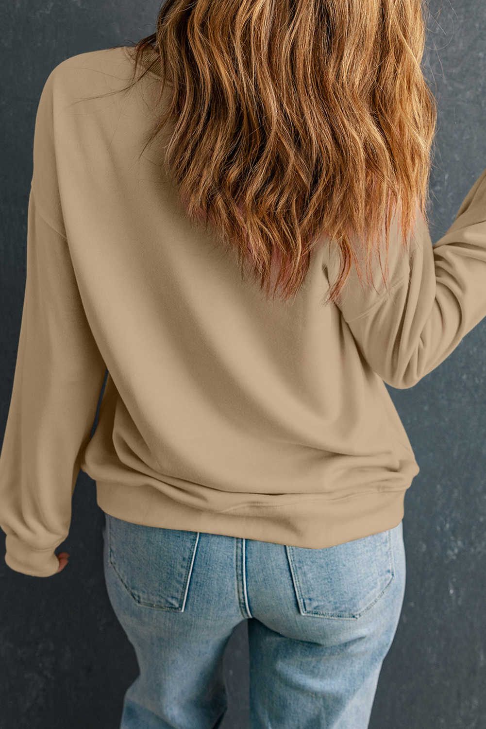 Khaki Sequin Thanksgiving Turkey Graphic Baggy Sweatshirt - loveforevers